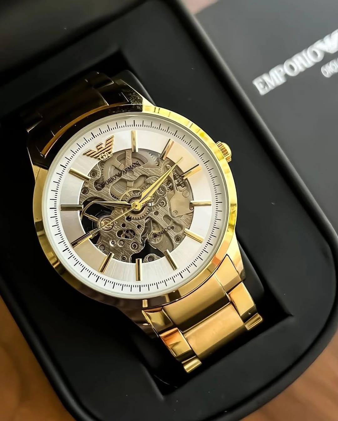 Emporio Armani- MECCANICO Automatic analog 45mm– Water resistant Premium Watch