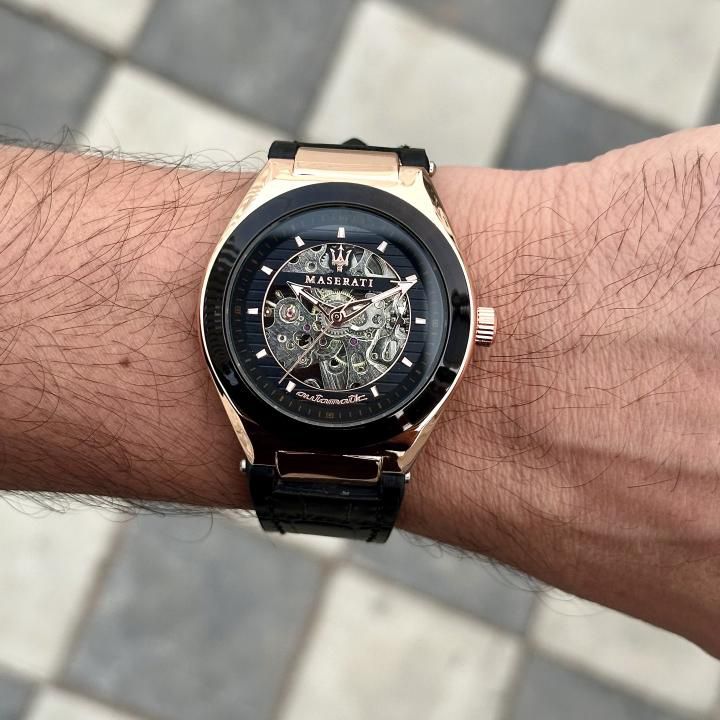MASERATI BLACK SKELETON AUTOMATIC WATCH – LUXURY IN MOTION