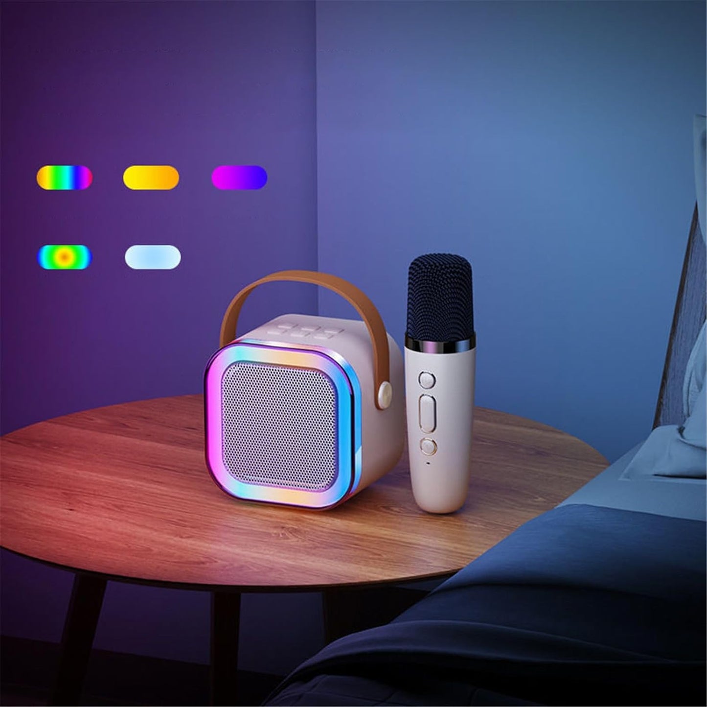 Light-Up Bluetooth Karaoke Speaker with Remote & Dual Mics
