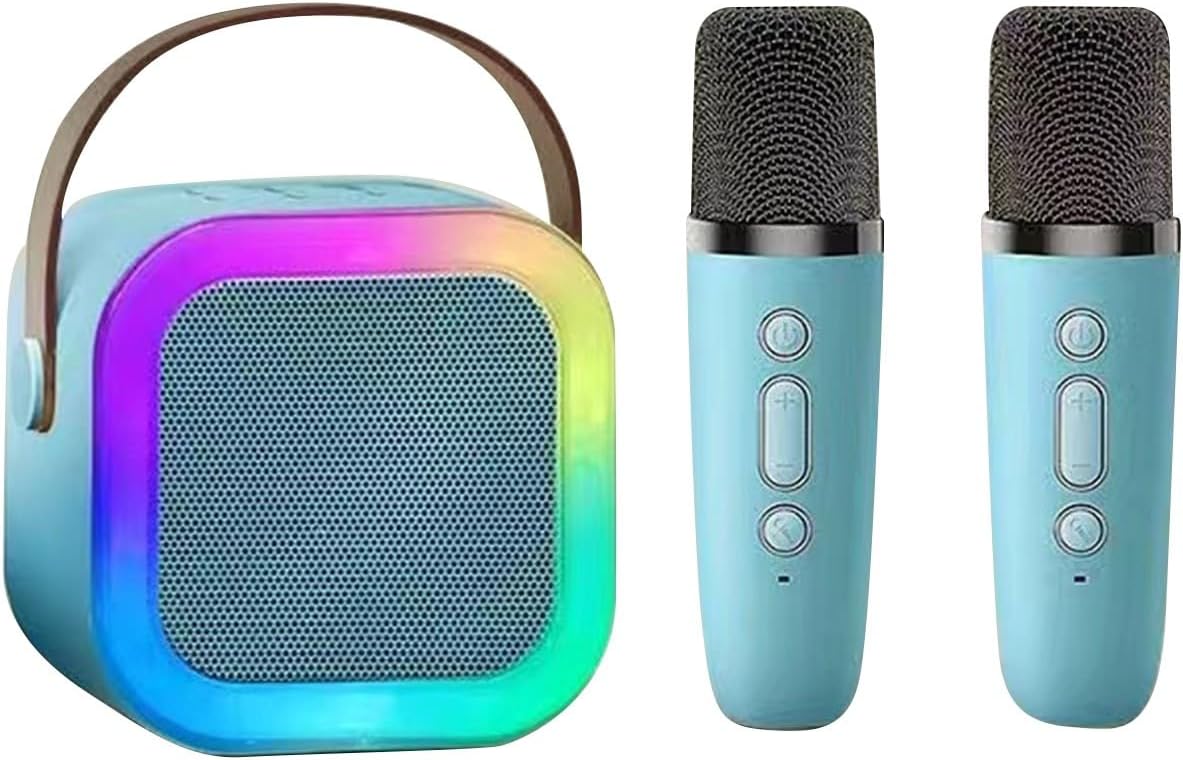 Light-Up Bluetooth Karaoke Speaker with Remote & Dual Mics