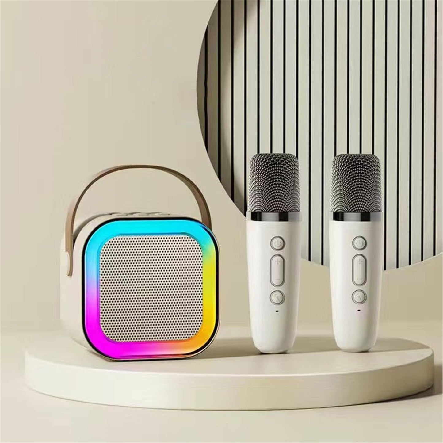 Light-Up Bluetooth Karaoke Speaker with Remote & Dual Mics