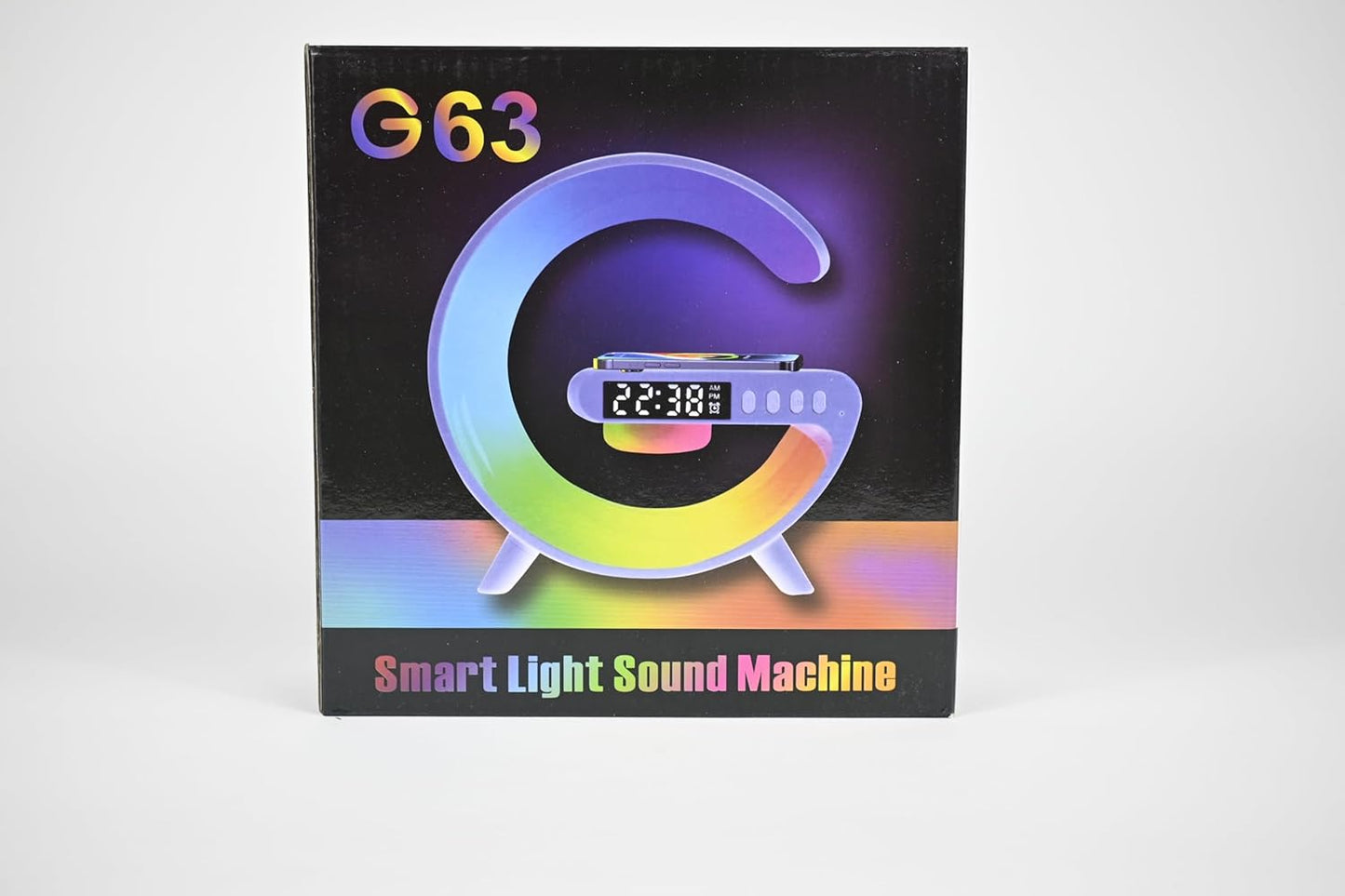 RGB LED Lamp with Wireless Charging, Bluetooth Speaker & USB-C – Modern G-Shaped Design