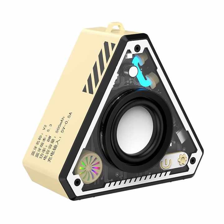 2025 Wireless Charging Bluetooth Speaker with RGB Lights – Triangular Portable Outdoor Speaker
