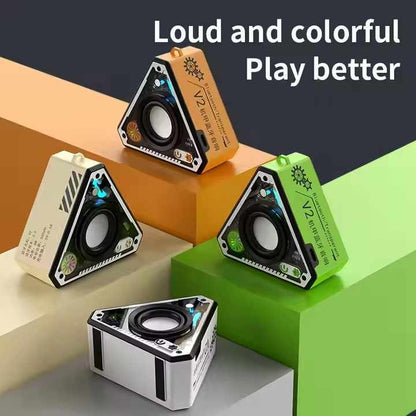 2025 Wireless Charging Bluetooth Speaker with RGB Lights – Triangular Portable Outdoor Speaker