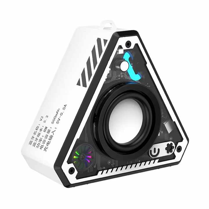 2025 Wireless Charging Bluetooth Speaker with RGB Lights – Triangular Portable Outdoor Speaker