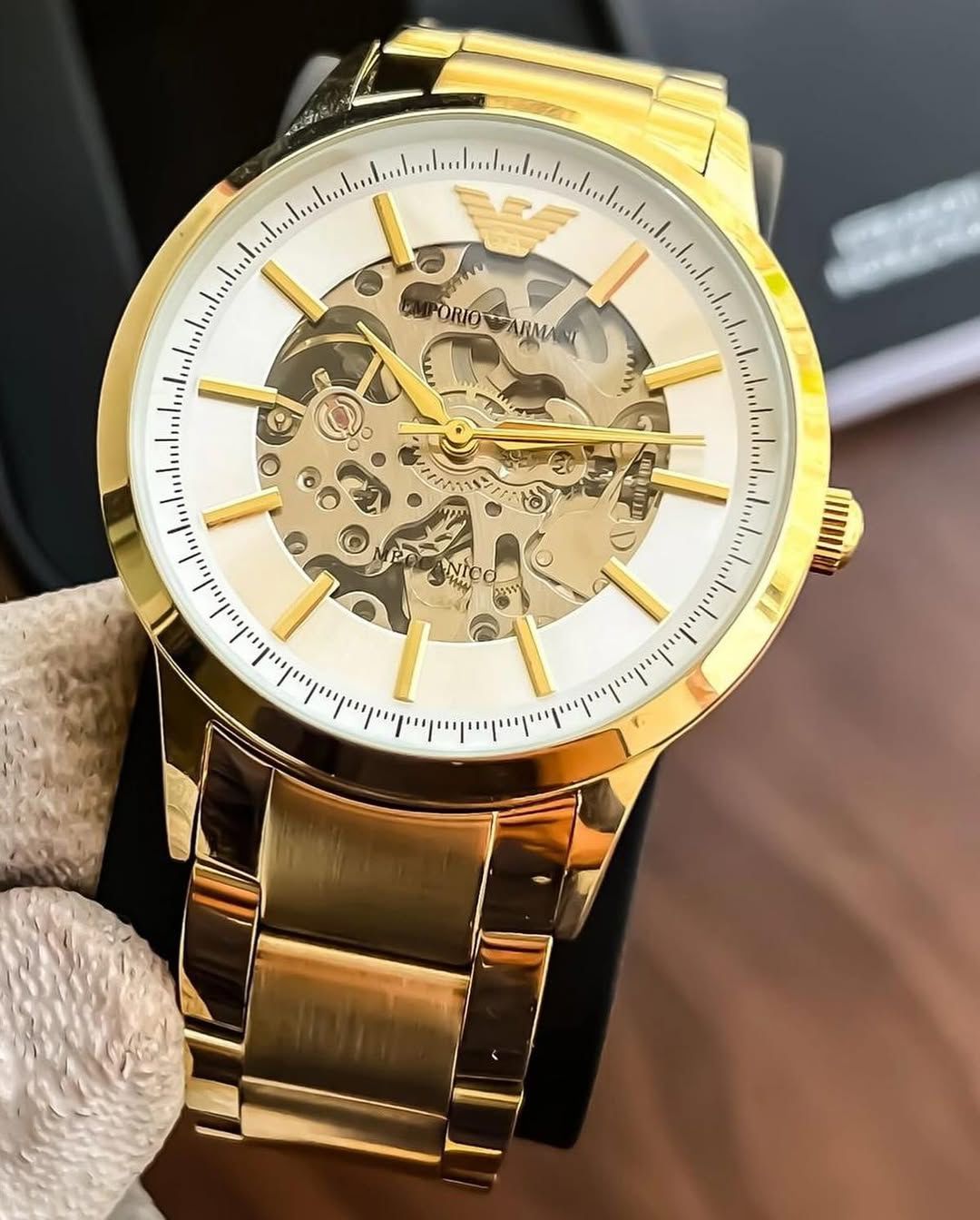 Emporio Armani- MECCANICO Automatic analog 45mm– Water resistant Premium Watch