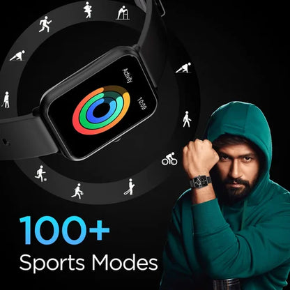 Fire-Boltt Ring Plus Bluetooth Calling Smartwatch with 1.83" Display, SpO2, Heart Rate, Sports Modes – Unisex (Black)