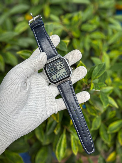 Casio World Time Digital Watch – Leather Strap Edition