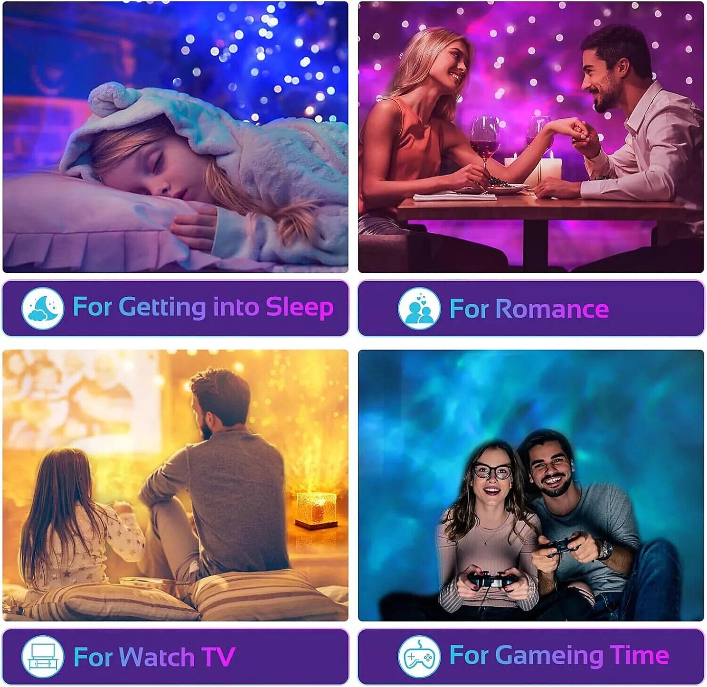 Remote Aurora Projector Lamp Cube