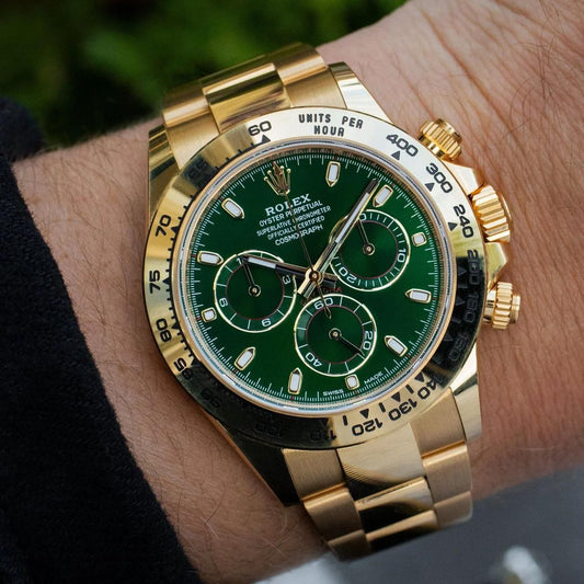 Rolex Cosmograph Daytona – 18k Yellow Gold with Green Dial